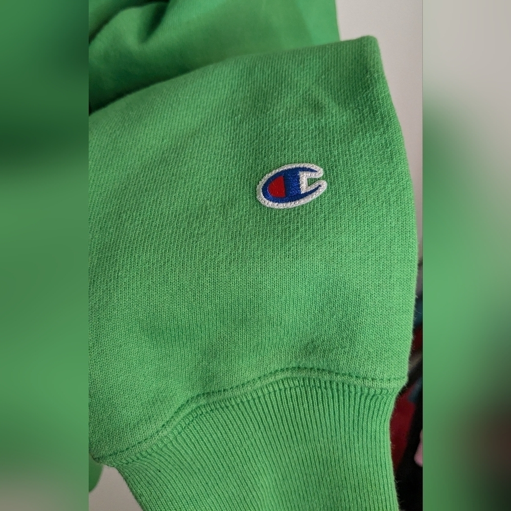 Champion Women's Reverse Weave C Logo Crew Sweatshirt - Green Size M - Picture 3 of 5